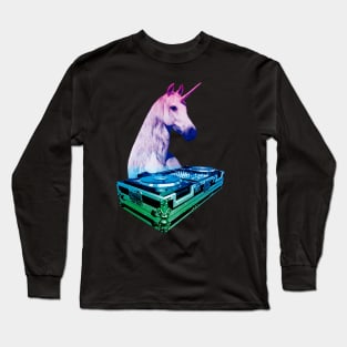 Unicorn DJ Rainbow Long Sleeve T-Shirt